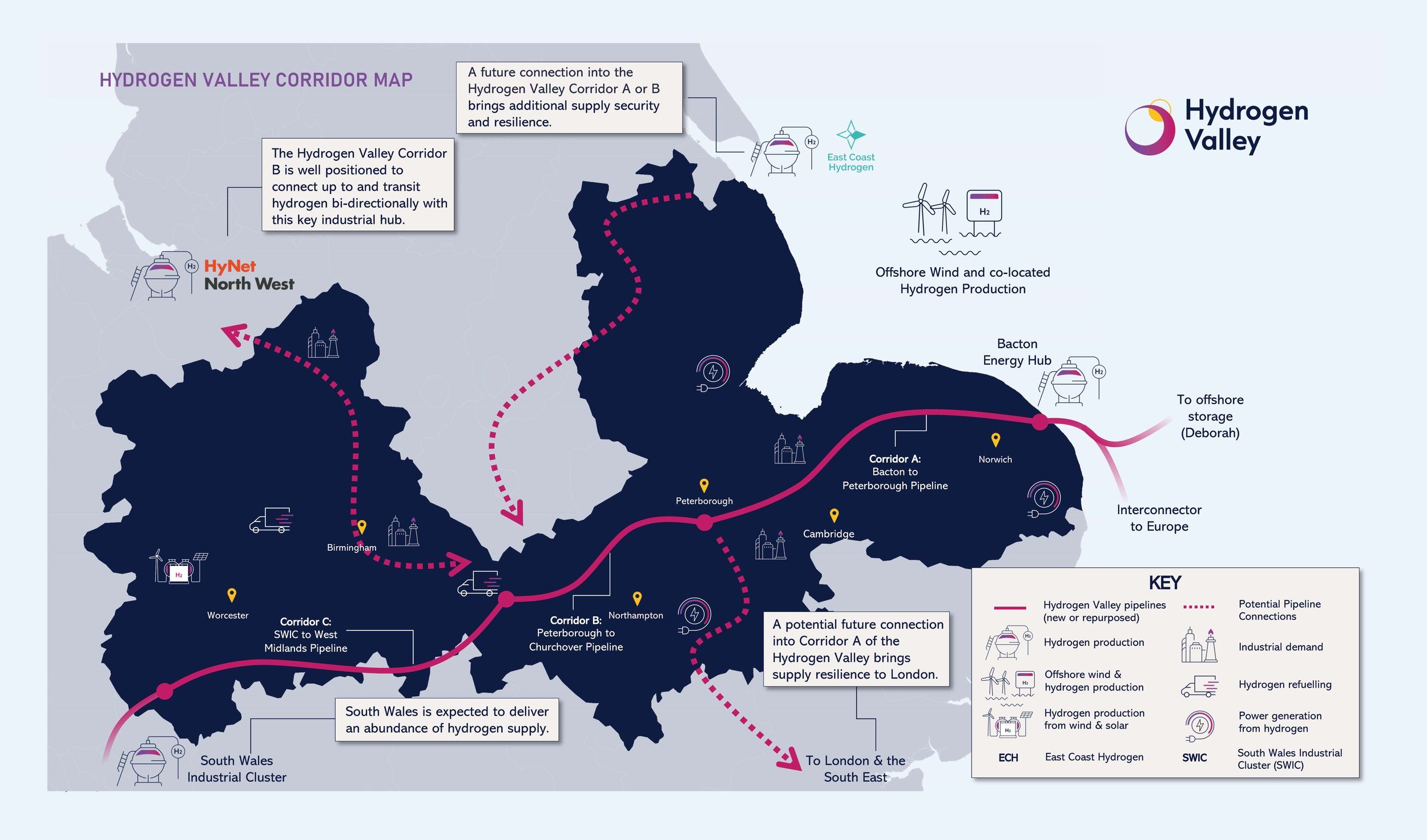 Hydrogen Valley Corridor Map